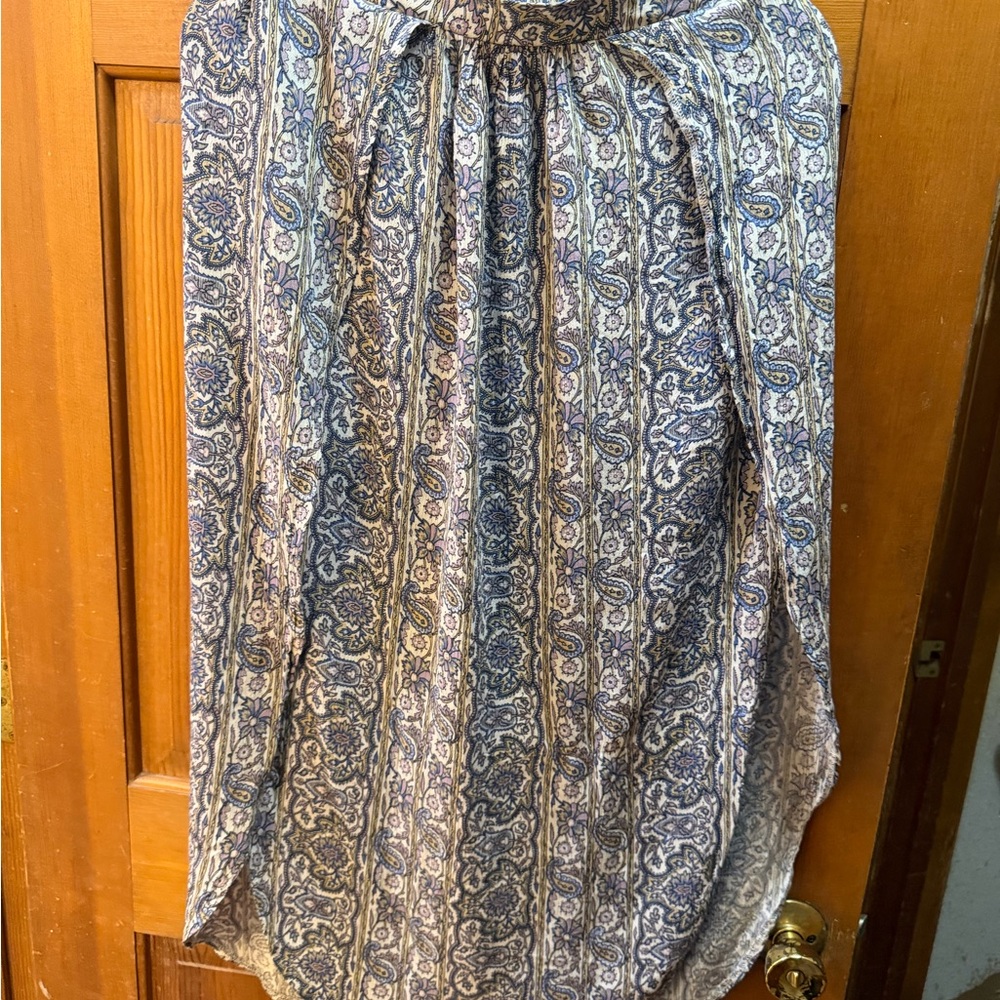 American Eagle Outfitters Blue and Cream Long Skirt